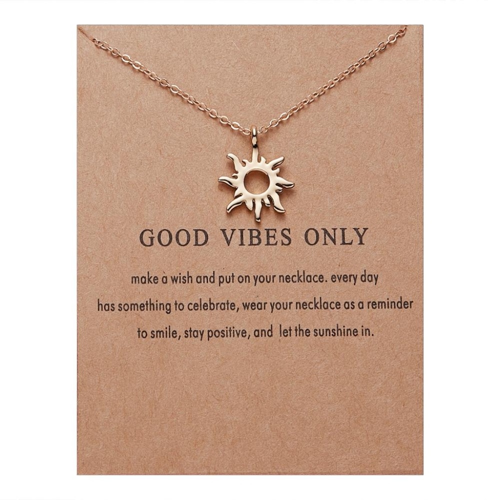 Good vibes sun charm necklace
